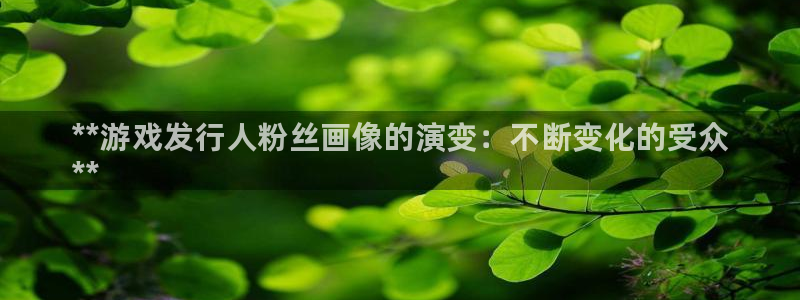 新宝gg娱乐创造奇迹登录官网：**游戏发行人粉丝画像的演变：不断变化的受众
**